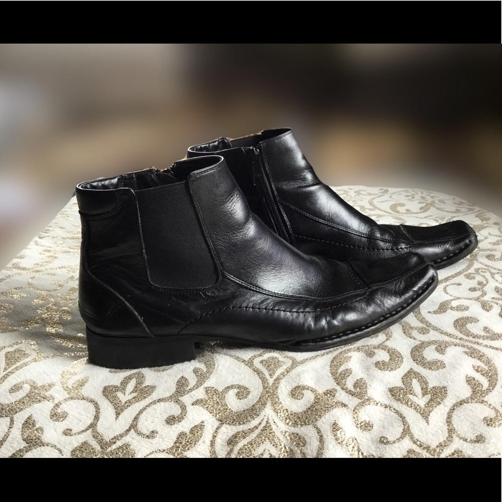 STEVE MADDEN BLACK LEATHER BOOTS